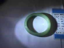 Load image into Gallery viewer, 52.5mm Certified Type A 100% Natural Oily Dark Green Gray Black(油青) Oval Jadeite Jade Bangle PE105-7129
