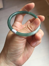Load image into Gallery viewer, 54.9mm Certified Type A 100% Natural dark green/blue/gray with Guatemala slim round cut Jadeite bangle PJ92-3448
