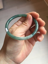 Load image into Gallery viewer, 54.9mm Certified Type A 100% Natural dark green/blue/gray with Guatemala slim round cut Jadeite bangle PJ92-3448
