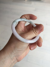 Load image into Gallery viewer, 56mm certified 100% natural type A light green/purple with green fly flowers round cut jadeite jade bangle BN56-3113
