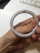 Load image into Gallery viewer, 53.5mm certified 100% natural light green purple slim jadeite jade bangle PC39-4034
