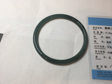 Load image into Gallery viewer, 61mm Certified Type A 100% Natural dark green/blue/gray with Guatemala slim round cut Jadeite bangle PE53-7041
