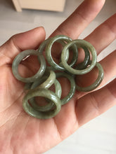 Load image into Gallery viewer, Size 2-9 1/2 100% natural type A dark green jadeite jade band ring BL24 add-on items
