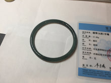 Load image into Gallery viewer, 61mm Certified Type A 100% Natural dark green/blue/gray with Guatemala slim round cut Jadeite bangle PE53-7041
