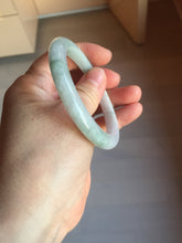 Load image into Gallery viewer, 53.7mm Certified Type A 100% Natural green/purple/white with green flying flower slim Jadeite Jade bangle K117
