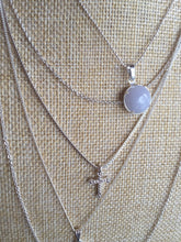 Load image into Gallery viewer, Layered silve-tone cross with 100% natural Type A white light purple gray Jadeite Pendant  Necklace PF72
