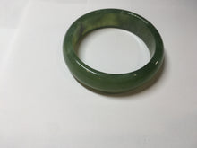 Load image into Gallery viewer, 54mm 100% Natural icy watery blue/black/gray Xiu Jade Serpentine bangle XY126
