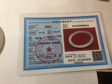 Load image into Gallery viewer, AllaboutjadeCanada.com only 52.2mm certified 100% Natural icy watery light beige pale pink(藕粉) gray white nephrite bangle HN121-0066
