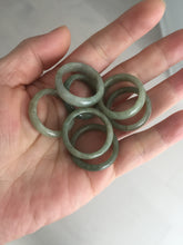Load image into Gallery viewer, Size 2-9 1/2 100% natural type A dark green jadeite jade band ring BL24 add-on items
