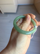 Load image into Gallery viewer, 49mm Certified Type A 100% Natural Oily Dark Green Gray Black(油青) Oval Jadeite Jade Bangle PE102-7125
