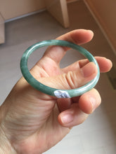 Load image into Gallery viewer, 57.6mm Certified Type A 100% Natural dark green/blue/gray with Guatemala slim round cut Jadeite bangle PJ91-3451

