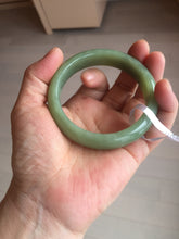 Load image into Gallery viewer, 55.5mm certified 100% Natural green/yellow nephrite Jade bangle HE17-8450
