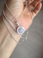 Load image into Gallery viewer, Layered silve-tone cross with 100% natural Type A white light purple gray Jadeite Pendant  Necklace PF72
