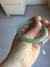 Load image into Gallery viewer, 49mm Certified Type A 100% Natural Oily Dark Green Gray Black(油青) Oval Jadeite Jade Bangle PE102-7125
