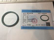 Load image into Gallery viewer, 55.4mm Certified Type A 100% Natural dark green/blue/gray with Guatemala slim round cut Jadeite bangle PE54-7045
