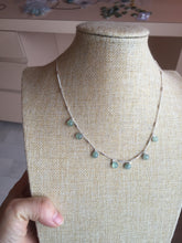 Load image into Gallery viewer, 100% natural Type A icy watery  light Green gray small drop  Jadeite Beads pendant Necklace PF71
