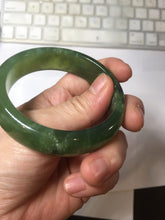 Load image into Gallery viewer, 54mm 100% Natural icy watery blue/black/gray Xiu Jade Serpentine bangle XY126
