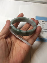 Load image into Gallery viewer, 50.7mm Certified type A 100% Natural green with green floating flowers Jadeite Jade square bangle PC37-0403
