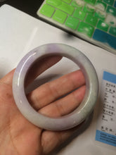 Load image into Gallery viewer, 53mm Certified 100% natural Type A olive green/white/purple jadeite jade bangle AZ2-0466

