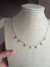 Load image into Gallery viewer, 100% natural Type A icy watery  light Green gray small drop  Jadeite Beads pendant Necklace PF71
