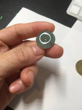Load image into Gallery viewer, 18.4mm Type A 100% Natural oily dark green/gray Jadeite Jade Safety Guardian Button donuts Pendant PC110
