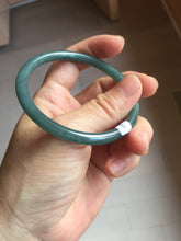 Load image into Gallery viewer, 56.7mm Certified Type A 100% Natura dark blue/green/gray/black Guatemala slim round cut Jadeite bangle AZ170-2448
