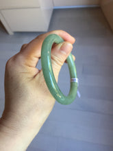 Load image into Gallery viewer, 54.5mm Certified Type A 100% Natural Oily Dark Green Gray Black(油青) round cut Jadeite Jade Bangle PE103-7157
