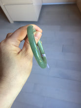 Load image into Gallery viewer, 54.5mm Certified Type A 100% Natural Oily Dark Green Gray Black(油青) round cut Jadeite Jade Bangle PE103-7157
