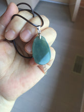 Load image into Gallery viewer, 100% Natural type A icy watery dark green gray black Guatemala jadeite RuYi(如意) pendant BP185
