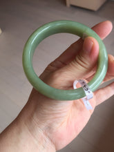 Load image into Gallery viewer, 55.5mm certified 100% Natural green/yellow nephrite Jade bangle HE17-8450
