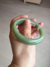 Load image into Gallery viewer, 55.5mm certified 100% Natural green/yellow nephrite Jade bangle HE17-8450
