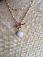 Load image into Gallery viewer, 100% natural Type A Double Layer Gold-Tone O-T toggle Necklace with white light purple gray Jadeite Pendant PF70

