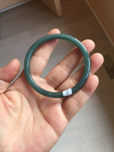 Load image into Gallery viewer, 56.7mm Certified Type A 100% Natura dark blue/green/gray/black Guatemala slim round cut Jadeite bangle AZ170-2448

