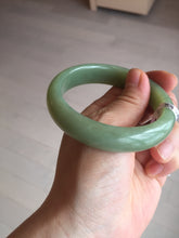 Load image into Gallery viewer, 55.5mm certified 100% Natural green/yellow nephrite Jade bangle HE17-8450
