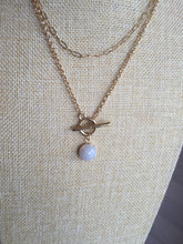 Load image into Gallery viewer, 100% natural Type A Double Layer Gold-Tone O-T toggle Necklace with white light purple gray Jadeite Pendant PF70
