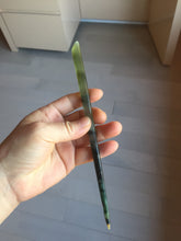 Load image into Gallery viewer, 19.5cm 100% Natural black light yellow black Xiu Jade (Serpentine) Hairpin AW58
