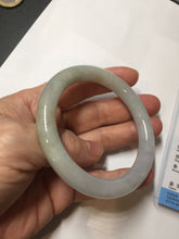 Load image into Gallery viewer, 53.4mm certified 100% natural Type A gray green white purple round cut jadeite jade bangle AA122-4914
