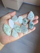 Load image into Gallery viewer, 100% Natural type A light green purple white openwork jadeite pendant BP183
