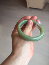 Load image into Gallery viewer, 55.5mm certified 100% Natural green/yellow nephrite Jade bangle HE17-8450
