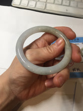 Load image into Gallery viewer, 53.4mm certified 100% natural Type A gray green white purple round cut jadeite jade bangle AA122-4914
