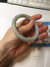 Load image into Gallery viewer, 53.4mm certified 100% natural Type A gray green white purple round cut jadeite jade bangle AA122-4914
