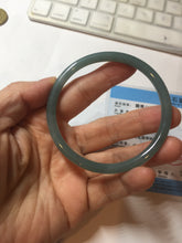 Load image into Gallery viewer, 58mm Certified Type A 100% Natural dark green/blue/gray with Guatemala slim round cut Jadeite bangle PE55-7024
