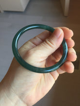 Load image into Gallery viewer, Sold！ please don't oder. Thanks. 57mm Certified Type A 100% Natural dark green/blue/gray round cut Guatemala Jadeite jade bangle PJ15-9676
