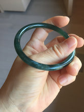 Load image into Gallery viewer, Sold！ please don't oder. Thanks. 57mm Certified Type A 100% Natural dark green/blue/gray round cut Guatemala Jadeite jade bangle PJ15-9676
