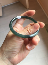 Load image into Gallery viewer, 55.5mm Certified Type A 100% Natural dark green/blue/gray/black Guatemala slim round cut Jadeite bangle AZ168-3455
