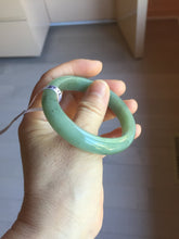 Load image into Gallery viewer, 52.5mm Certified Type A 100% Natural Oily Dark Green Gray Black(油青) Oval Jadeite Jade Bangle PE105-7129
