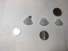 Load image into Gallery viewer, 100% Natural type A light purple white happy Buddha jadeite pendant BP182
