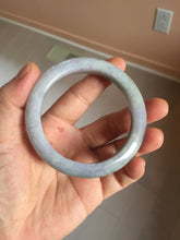 Load image into Gallery viewer, 54.5mm Certified type A 100% Natural dark green gray brown purple two-tone(半山半水) serenity Jadeite bangle PB204-3360
