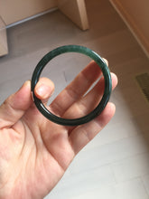 Load image into Gallery viewer, 55.5mm Certified Type A 100% Natural dark green/blue/gray/black Guatemala slim round cut Jadeite bangle AZ168-3455
