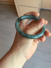 Load image into Gallery viewer, 55mm Certified Type A 100% Natural dark green/gray round cut Jadeite bangle PA227-2426
